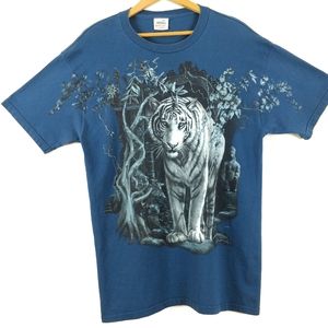 Vtg Tiger Habitat 90s Wildlife Jungle Tshirt